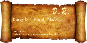 Dongó Renátó névjegykártya